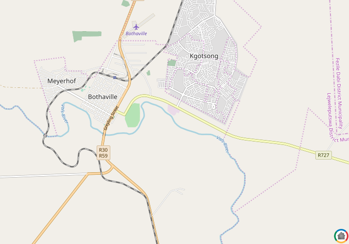 Map location of Bothaville
